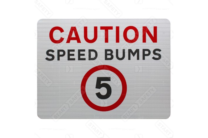 Caution Speed Bumps 5mph Advisory Sign - Wall Mount