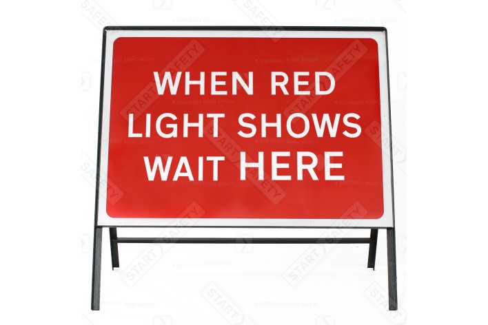 When Red Light Shows Wait Here - Metal Sign Face 7011