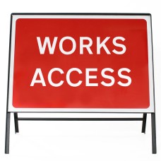 Works Access Sign - Zintec Metal Sign Dia 7301 Face | 1050x750mm