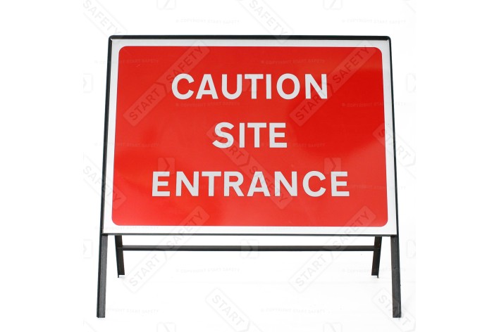 Caution Site Entrance Zintec Road Sign 1050x750mm