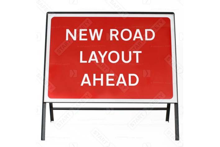 New Road Layout Ahead Sign - Zintec Metal Sign Face | 1050x750mm