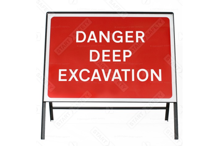 Danger Deep Excavation Sign - Zintec Metal Sign Face | 1050x750mm