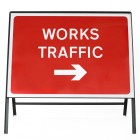 Works Traffic Right Arrow Sign - Zintec Metal Sign Face