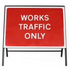 Works Traffic Only Sign - Zintec Metal Sign Dia 7301 Face | 1050x750mm