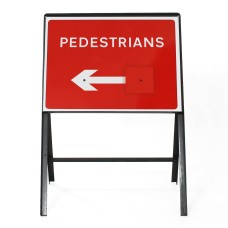 Pedestrians Sign With Reversible Arrow - Zintec Metal Sign Face | 7018 | 600x450mm