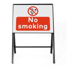 No Smoking with Symbol - Zintec Metal Sign Face | 600x450mm