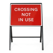 Crossing Not In Use Sign - Zintec Metal Sign Dia 7016 Face | 600x450mm