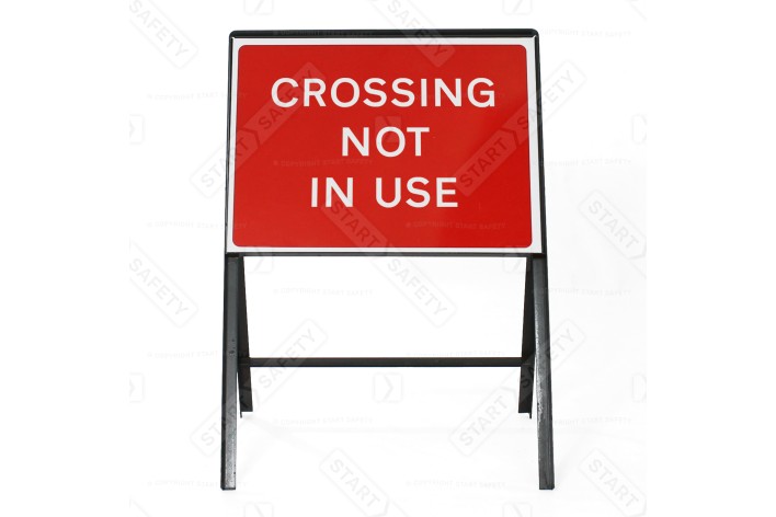 Crossing Not In Use Sign - Zintec Metal Sign Dia 7016 Face | 600x450mm
