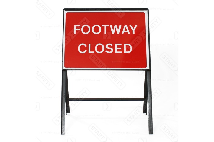 Footway Closed Sign - Zintec Metal Sign Face (Footpath Closed) | 600x450mm