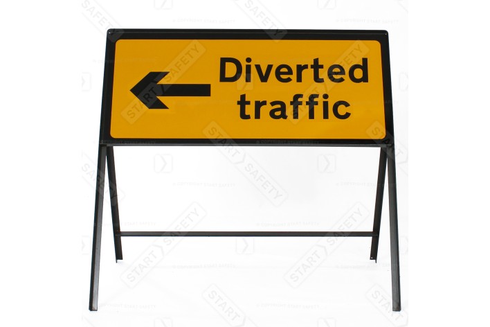 Diverted Traffic Left - Metal Sign Face 2703b