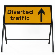 Diverted Traffic Ahead Sign - Zintec Metal Sign Dia 2703 Face | 1050x450mm