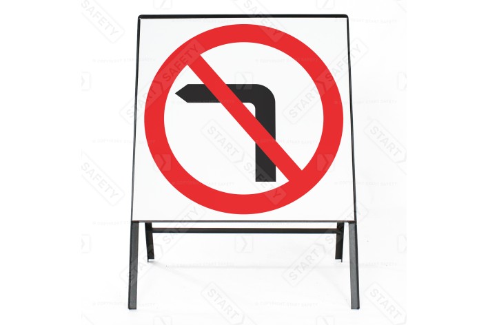 No Left Turn Sign - Zintec Metal Sign Face Dia. 613 | 750x750mm