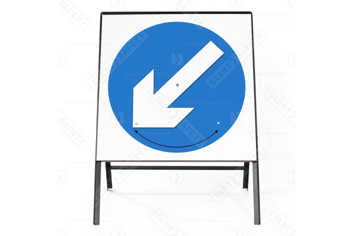 Keep Left or Right Symbol Reversible - Metal Sign Face 610L