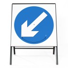 Keep Left or Right Symbol Reversible c/w Arrow Plate - Zintec Metal Sign Dia 610 Face | 750x750mm