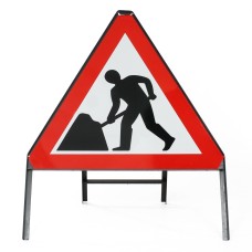 Men at Work Sign - Temporary Metal Road Sign Dia 7001 Face Zintec | 750mm