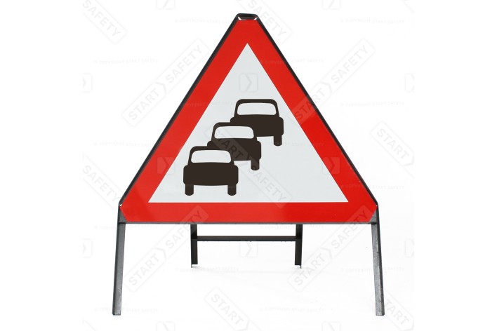 Queuing Traffic Ahead - Metal Sign Face 584