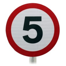 5mph Speed Limit Sign Post Mounted Diagram 670 R2/RA2