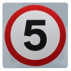 5 mph Speed Limit Sign Wall Mount - Various Sizes