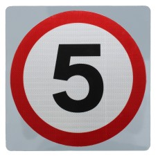 5 mph Speed Limit Sign Wall Mount - Various Sizes