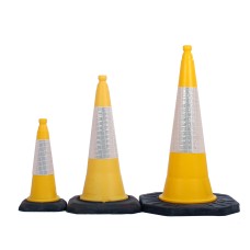 Yellow Traffic Cones 500mm, 750mm, 1000mm Road Cones JSP Dominator