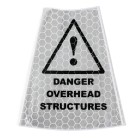'Danger Overhead Structures' Traffic Cone Sleeve Warning