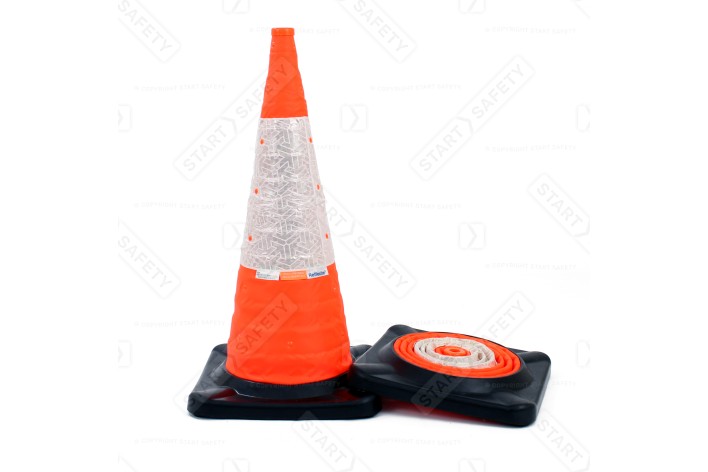 Collapsible Traffic Cone UK Road Legal 750mm Tall Fold Flat