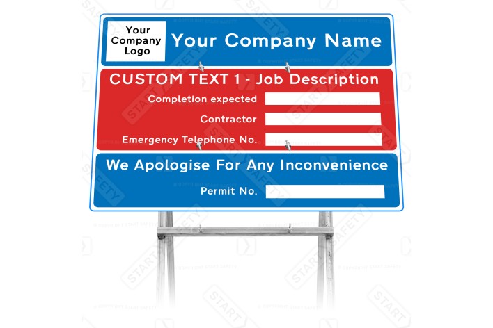 Dia 7008 Custom Information Board - Quick-fit 1050x750mm - Dry Wipe Face Only