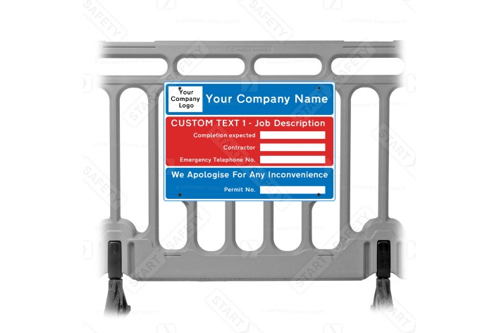 Custom Permit Signs Board - Barrier Sign - Dry Wipe