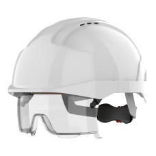JSP EVO VISTAlens Wheel Ratchet Safety Helmet Vented | White/White