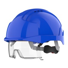 JSP EVO VISTAlens Wheel Ratchet Safety Helmet Vented | Blue/Blue