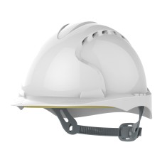 JSP EVO3 Safety Helmet Mid Peak Slip Ratchet Vented | White