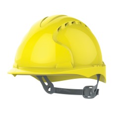 JSP EVO3 Safety Helmet Mid Peak Slip Ratchet Vented | Yellow