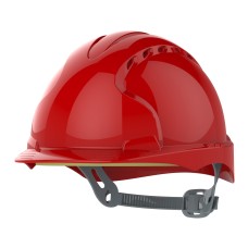 JSP EVO2 Safety Helmet Mid Peak Slip Ratchet Vented | Red