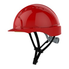 JSP EVO3 Linesman Safety Helmet Micro Peak Slip Ratchet - Red