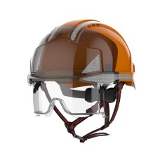 JSP EVO VISTAlens Dualswitch Vented Reflective Safety Helmet - CR2 - Orange/Smoke