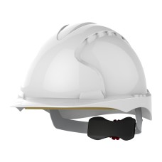 JSP EVO3 Safety Helmet Mid Peak Wheel Ratchet - White