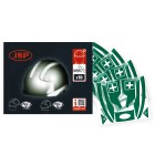 JSP CR2 Reflective Kit For Vistalens / Vistashield Helmets |Green (First Aider) | 10-pack