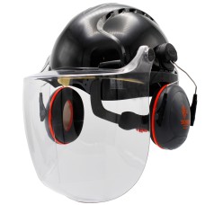 JSP EVO3 Machinery Helmet With Ear Defenders & C4-Max Visor | Black