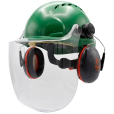 JSP EVO3 Machinery Helmet With Ear Defenders & C4-Max Visor | Green