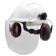 JSP EVO3 Machinery Helmet With Ear Defenders & C4-Max Visor | White