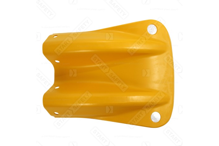 Yellow Plastic Fishtail End For Armco With Reflectors