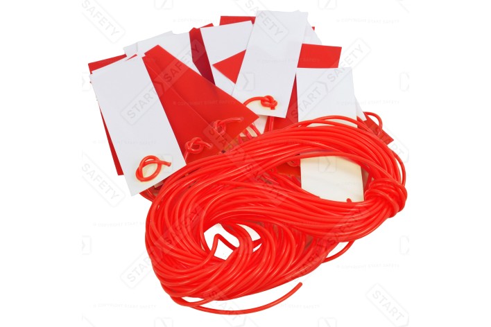 26 Metre Red & White Safety Rope Pendant Bunting    