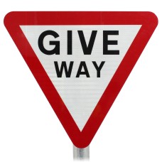 Give Way Sign Post Mounted  - Diagram 602 R2/RA2 (Face Only)
