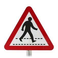 Pedestrian Crossing Ahead Post Mounted Sign - 544 R2/RA2 (Face Only)