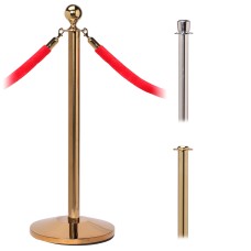 RopeMaster Rope Barrier Post Polished Chrome Or Brass