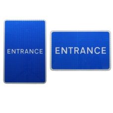 Blue Entrance Sign Post Mounted Various Sizes R2/RA2