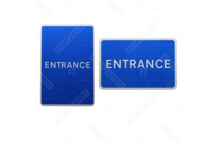 Blue Entrance Sign - Post Mounted R2