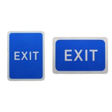 Blue Car Park Exit Sign (Without Arrow) Post Mounted R2/RA2
