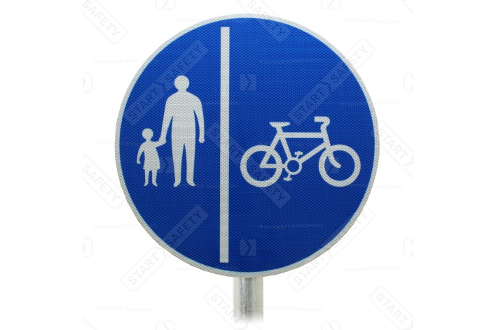 Post Mounted Cycle & Pedestrian (Cyclist Keep Right) Route Dia 957   