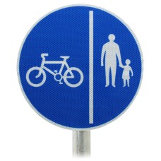 Cyclists Keep Left Sign Post Mounted Diagram 957B R2/RA2